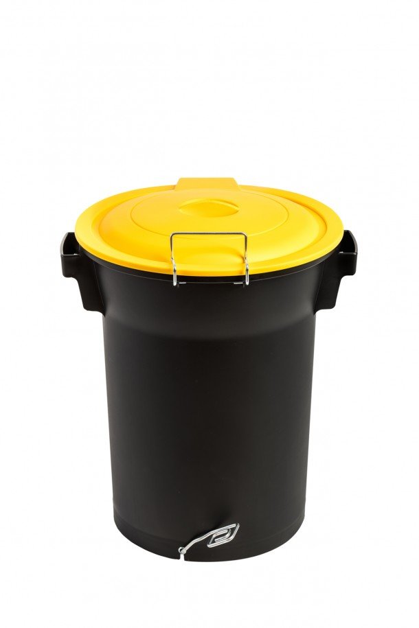 grey pedal bin with lid