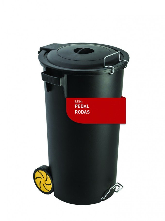 grey bin with lid, without pedal or wheels